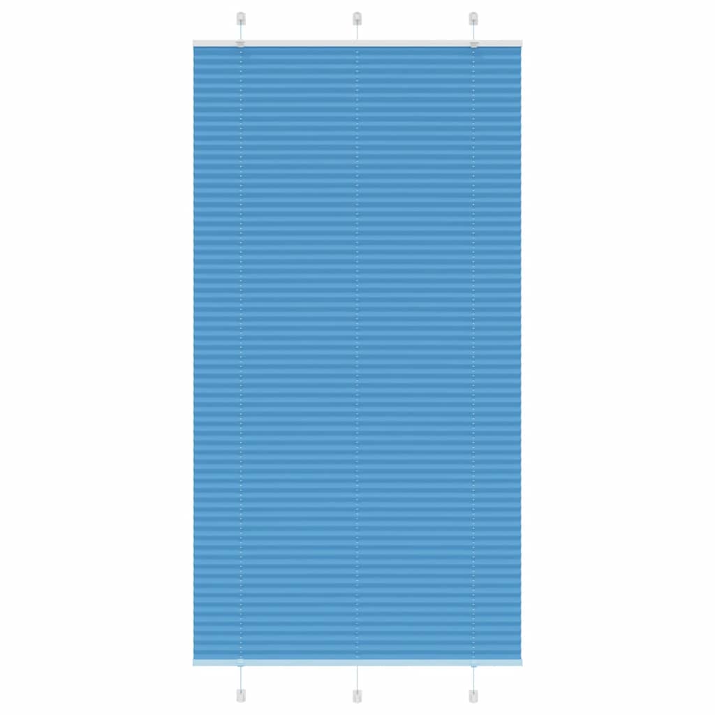 Plisségardin Blå 105x200 cm Stofbredde 104,4 cm Polyester