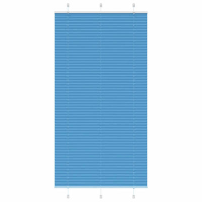 Plisségardin Blå 105x200 cm Stofbredde 104,4 cm Polyester
