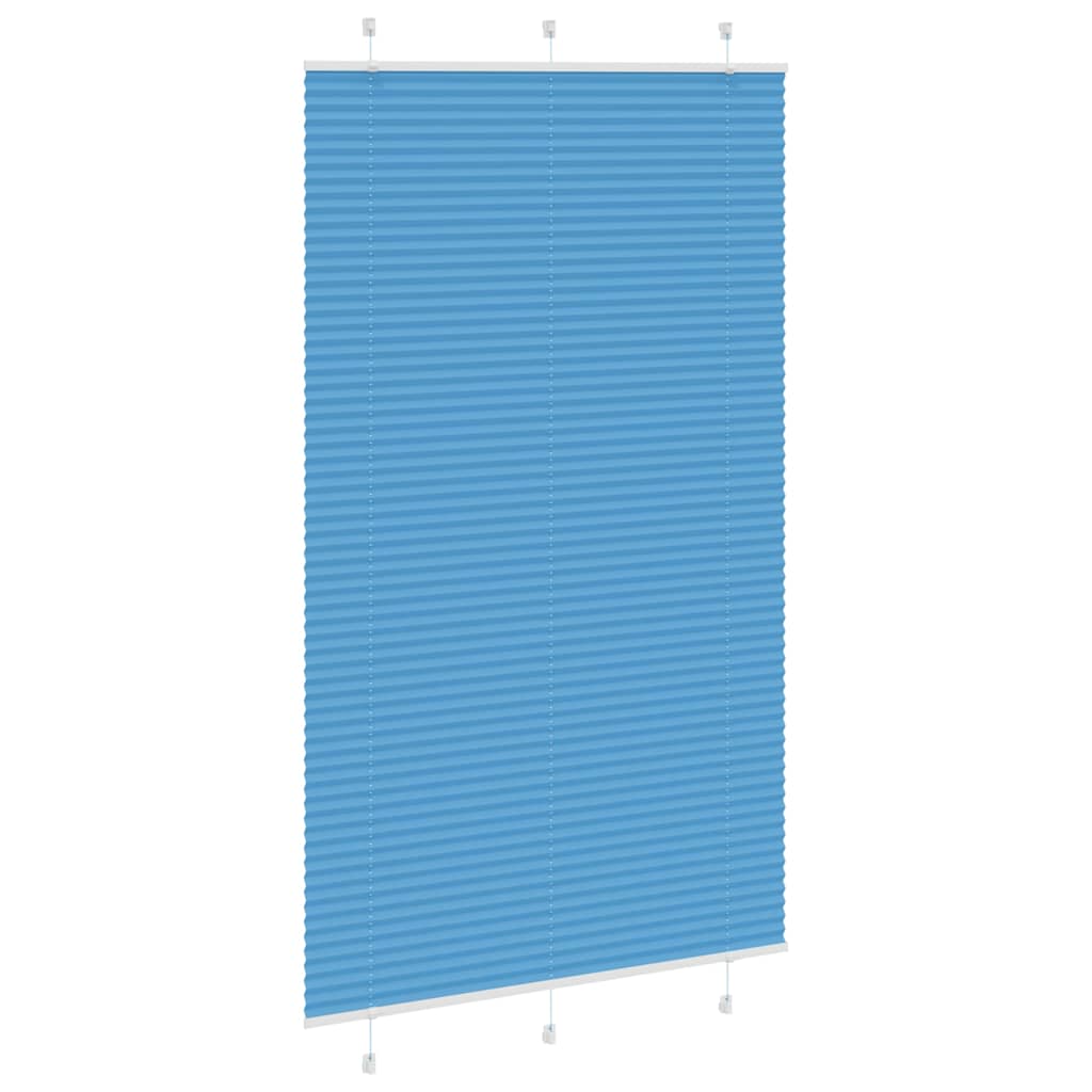 Plisségardin Blå 115x200 cm Stofbredde 114,4 cm Polyester