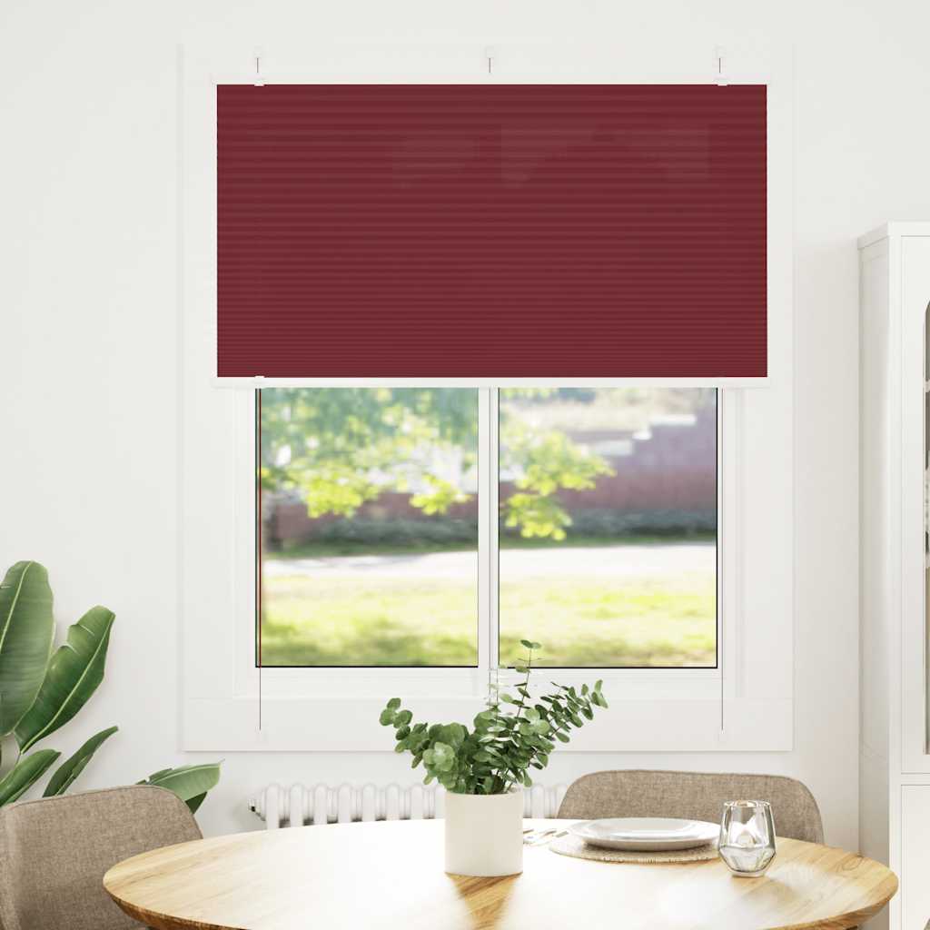 Plisségardin Bordeauxrød 110x100 cm Stofbredde 109,4 cm