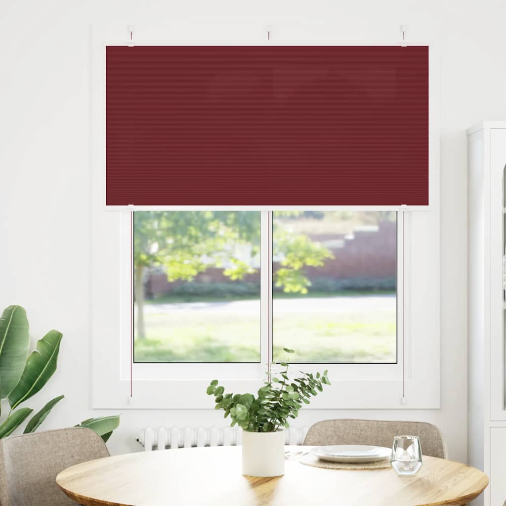 Plisségardin Bordeauxrød 115x100 cm Stofbredde 114,4 cm