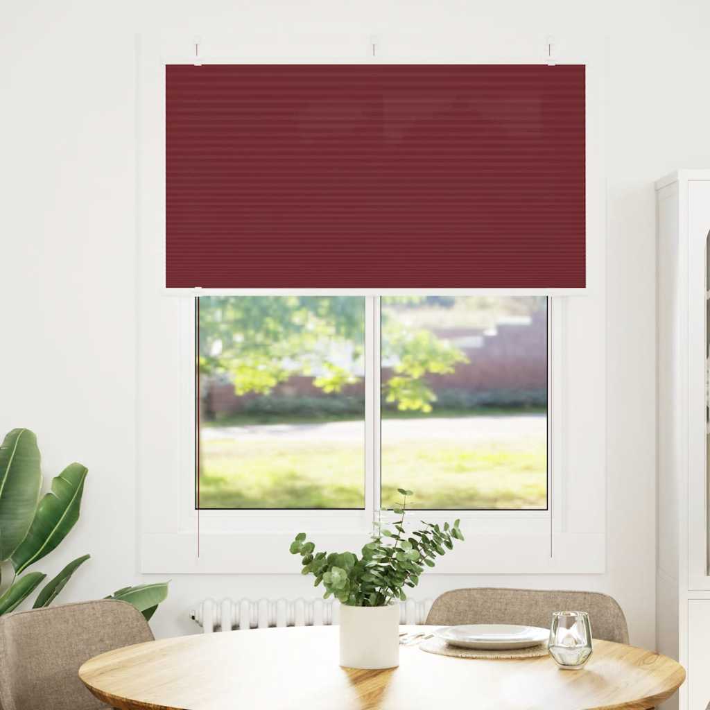 Plisségardin Bordeauxrød 105x150 cm Stofbredde 104,4 cm