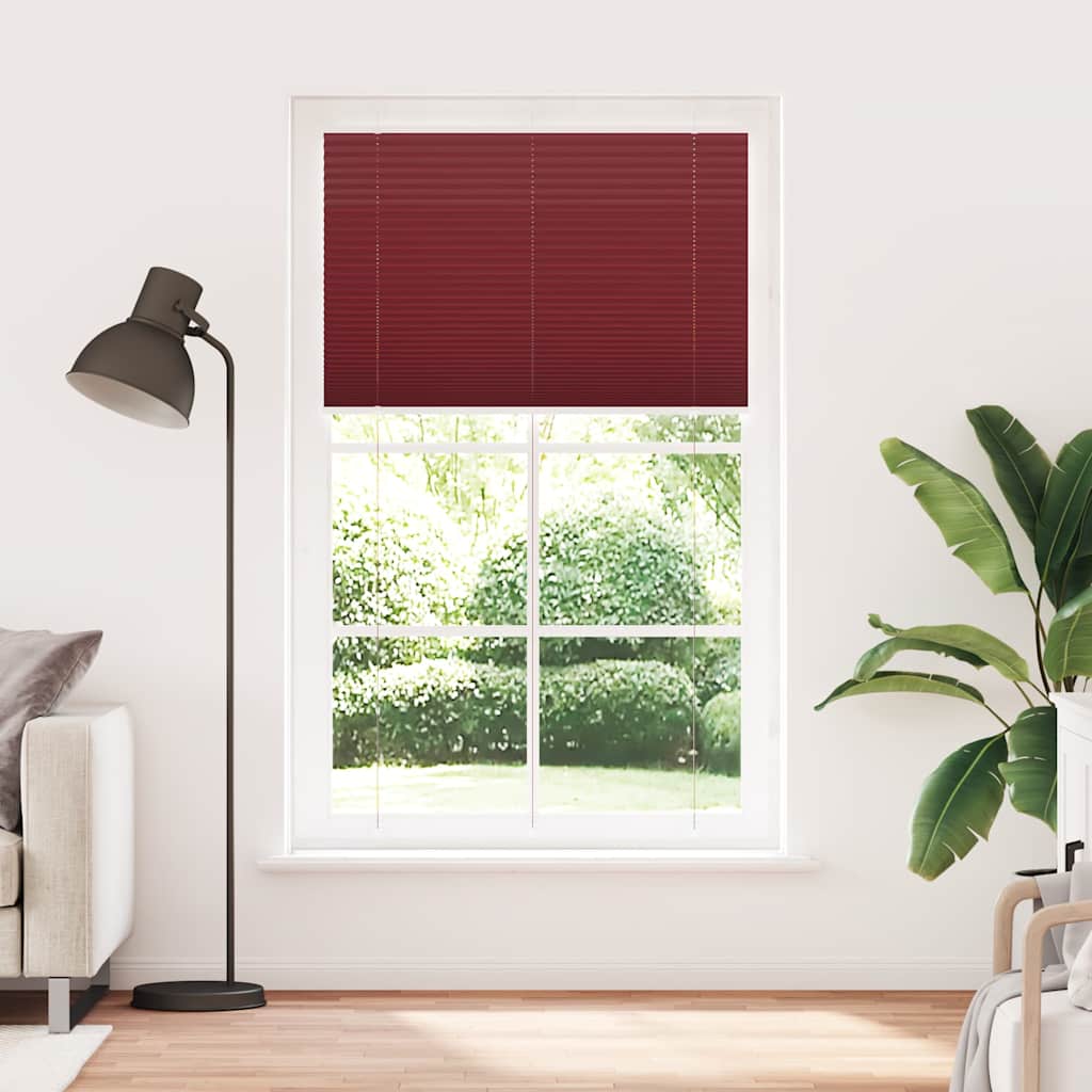 Plisségardin Bordeauxrød 115x200 cm Stofbredde 114,4 cm