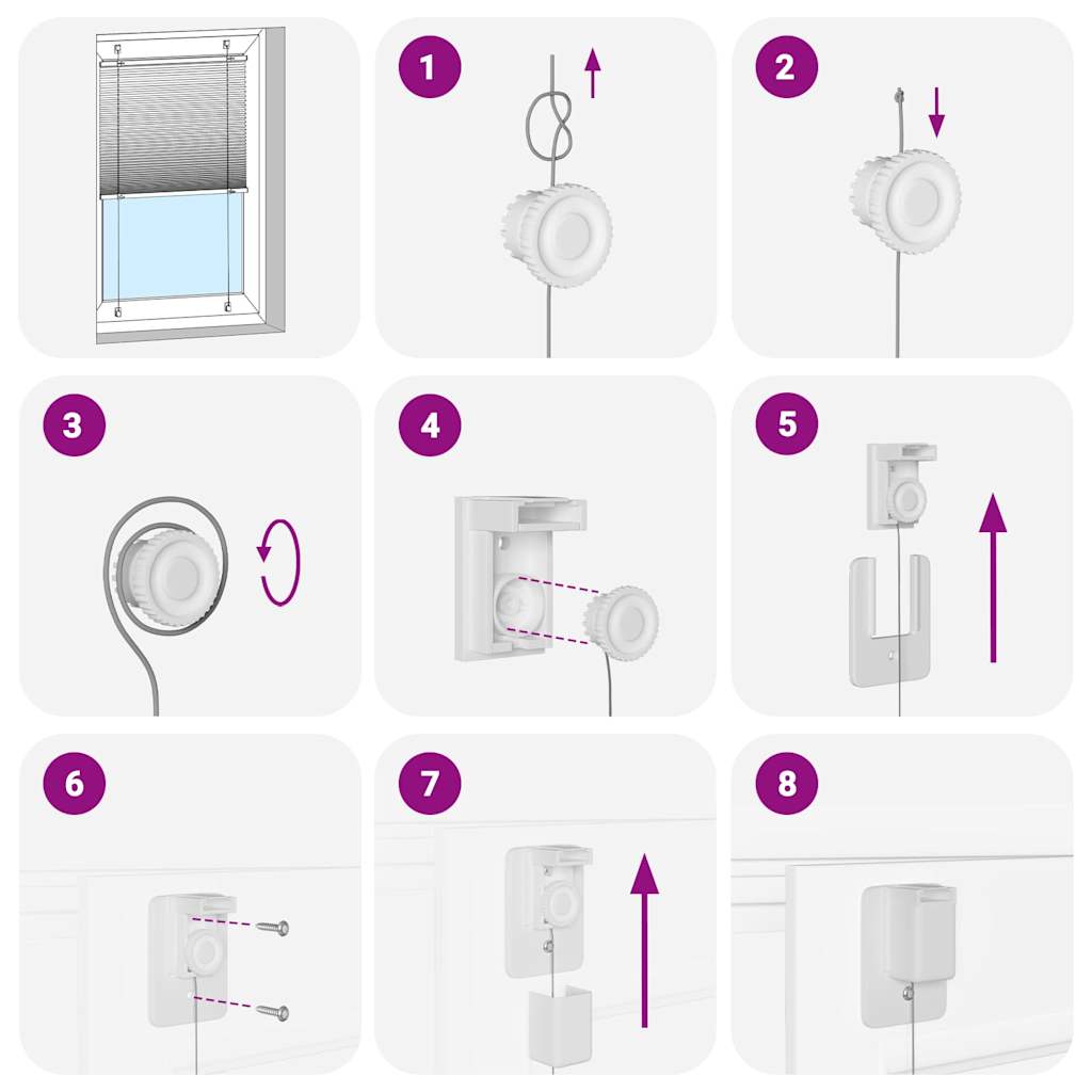 Plisségardin Bordeauxrød 115x200 cm Stofbredde 114,4 cm