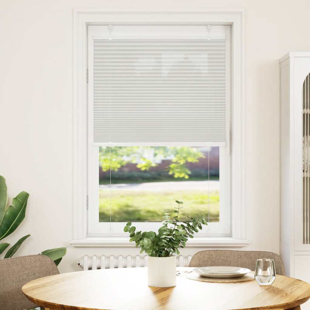 Plisségardin Lysegrå 75x100 cm Stofbredde 74,4 cm Polyester