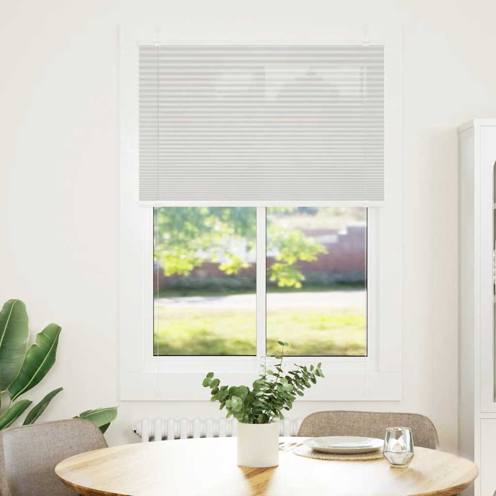 Plisségardin Lysegrå 85x150 cm Stofbredde 84,4 cm Polyester