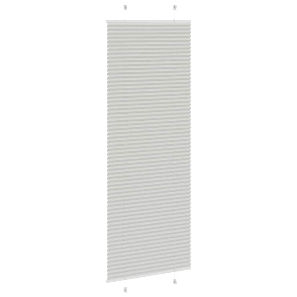 Plisségardin Lysegrå 75x200 cm Stofbredde 74,4 cm Polyester