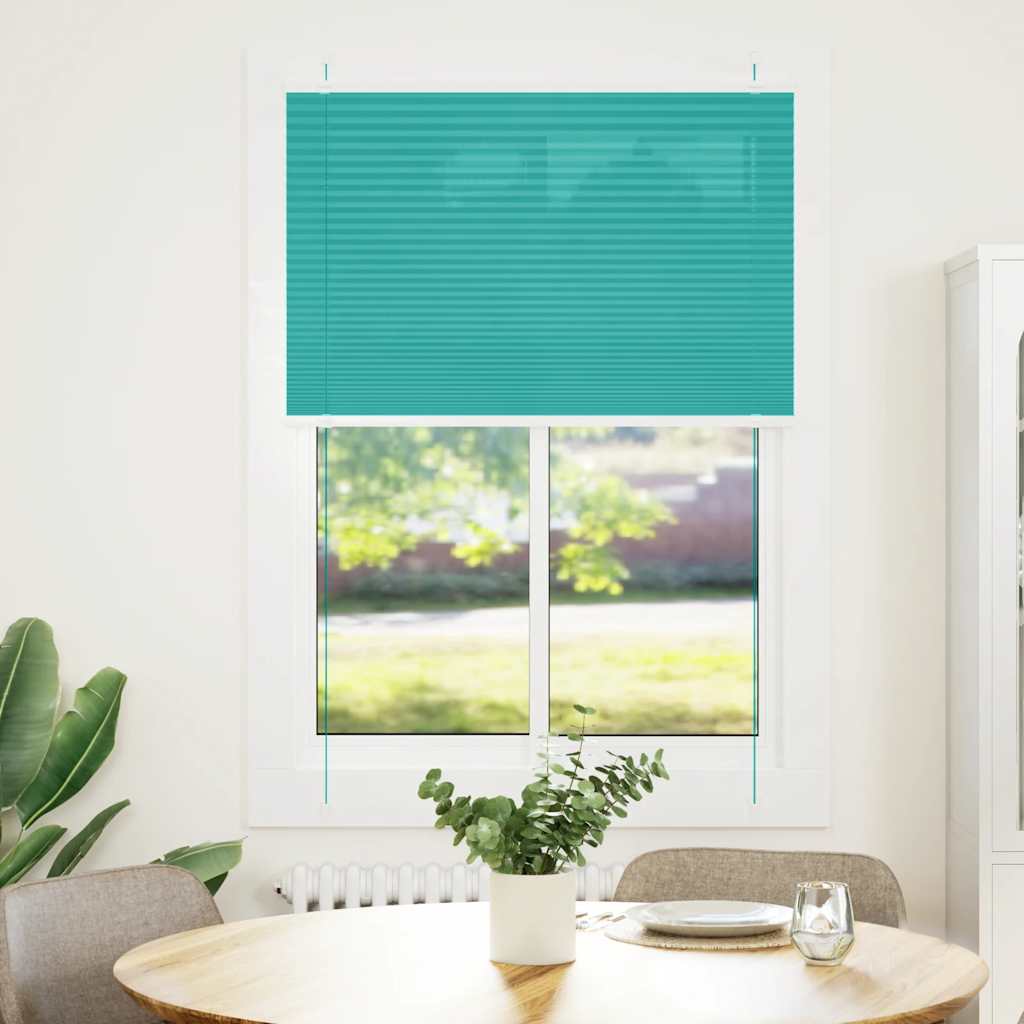 Plisségardin Benzin Grøn 95x100 cm Stofbredde 94,4 cm Polyester