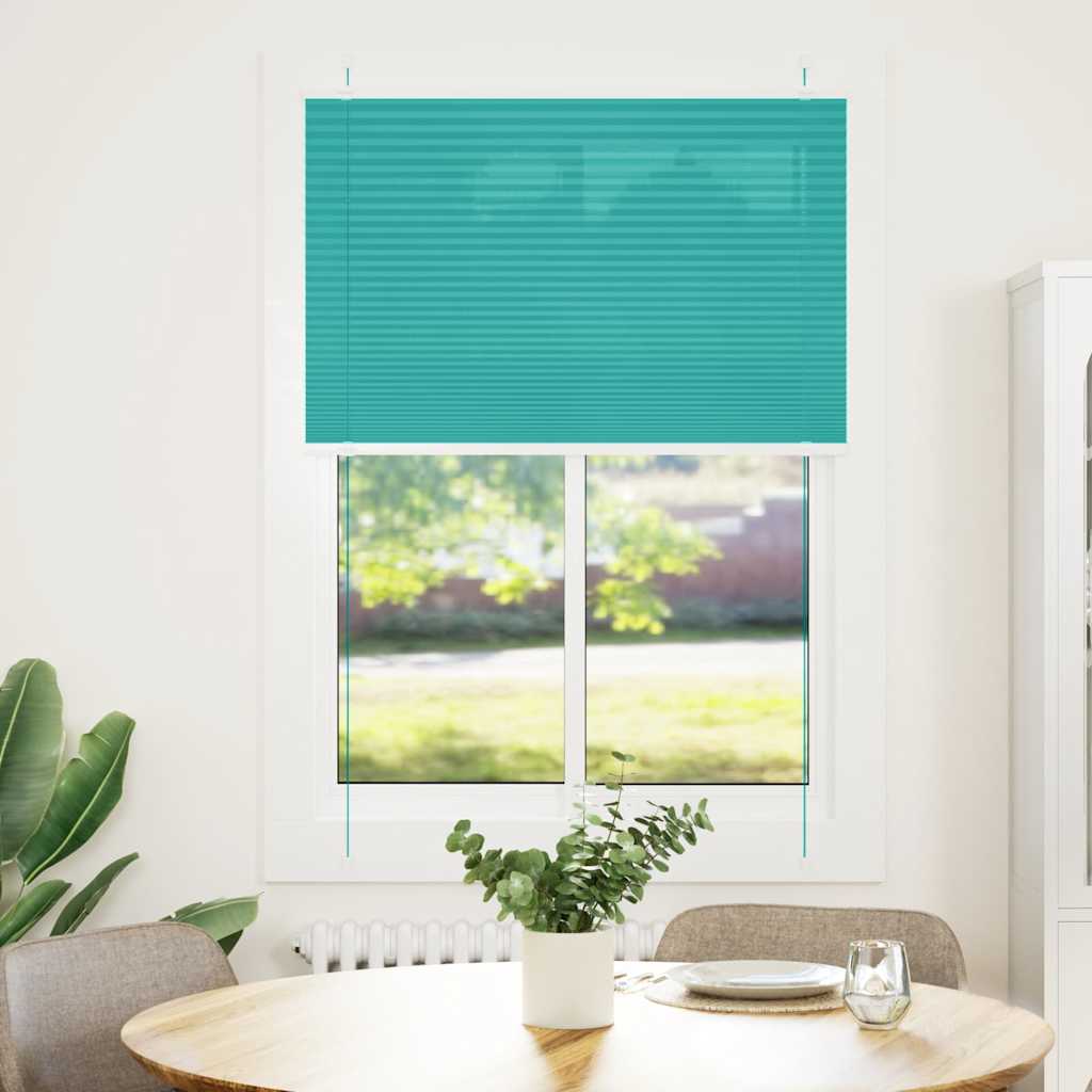 Plisségardin Benzin Grøn 100x100 cm Stofbredde 99,4cm Polyester