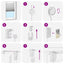 Plisségardin Lyserød 75x100 cm Stofbredde 74,4 cm Polyester