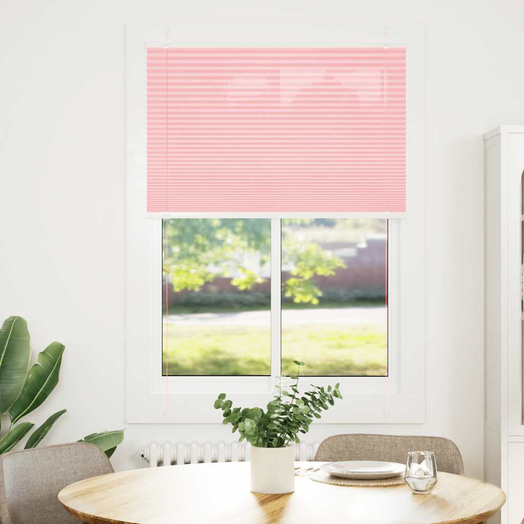 Plisségardin Lyserød 100x100 cm Stofbredde 99,4 cm Polyester