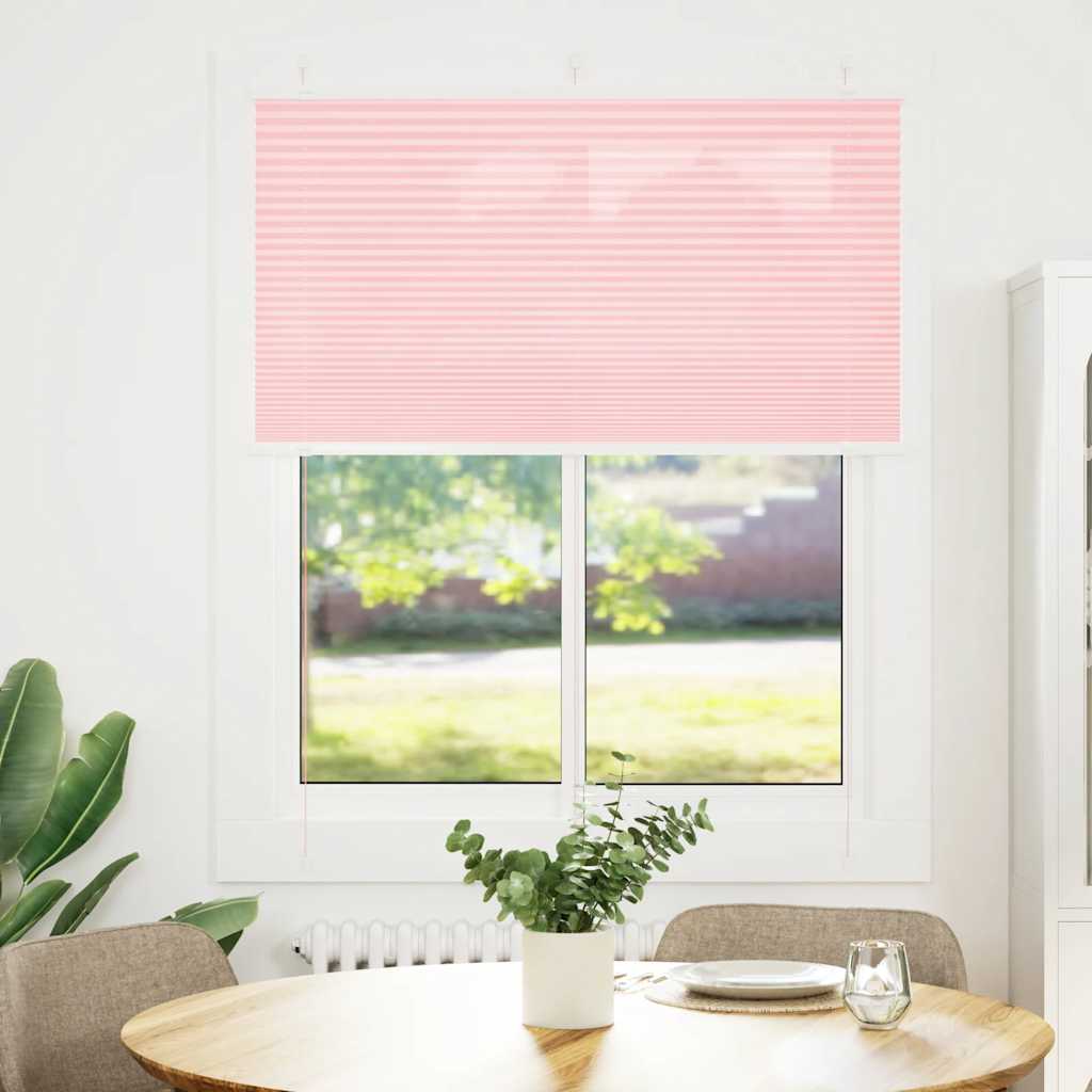 Plisségardin Lyserød 105x100 cm Stofbredde 104,4 cm Polyester