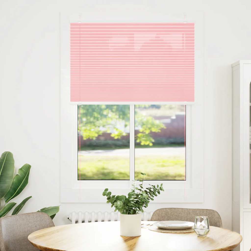 Plisségardin Lyserød 85x150 cm Stofbredde 84,4 cm Polyester