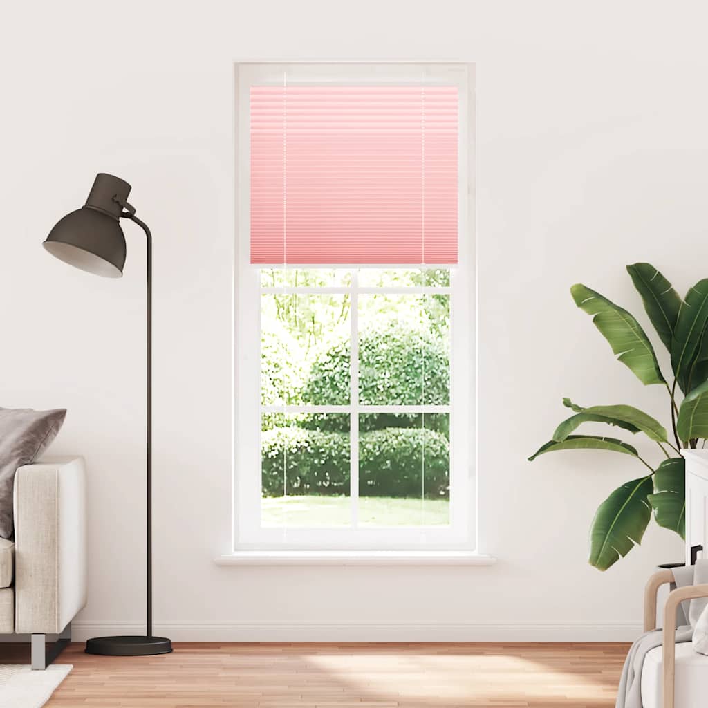 Plisségardin Lyserød 85x200 cm Stofbredde 84,4 cm Polyester