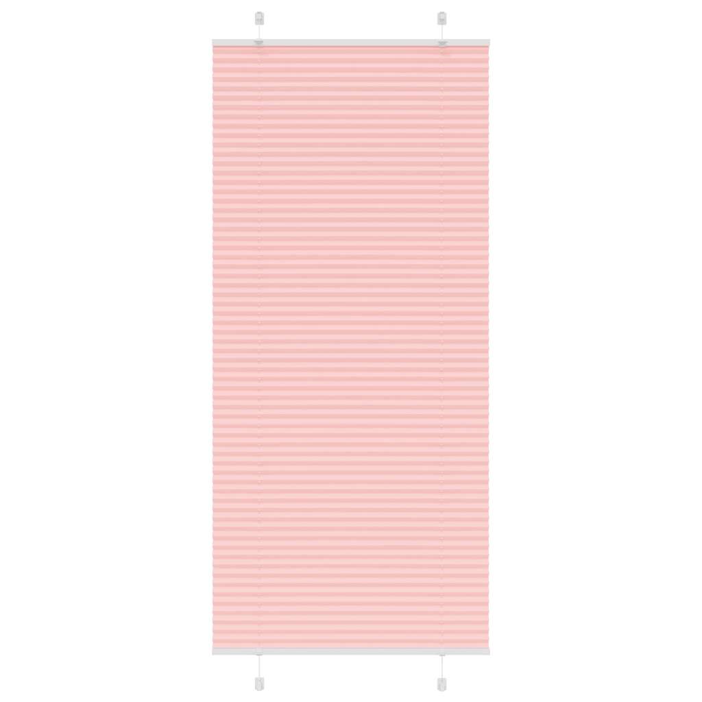 Plisségardin Lyserød 95x200 cm Stofbredde 94,4 cm Polyester