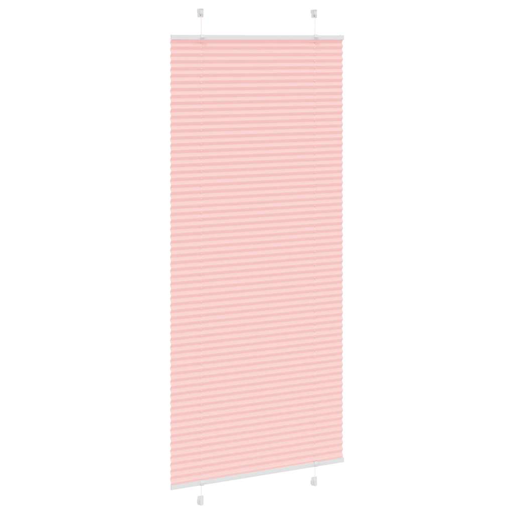 Plisségardin Lyserød 95x200 cm Stofbredde 94,4 cm Polyester