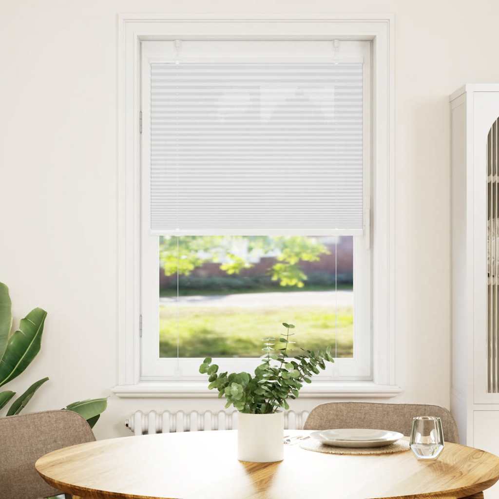 Plisségardin Hvid 75x100 cm Stofbredde 74,4 cm Polyester