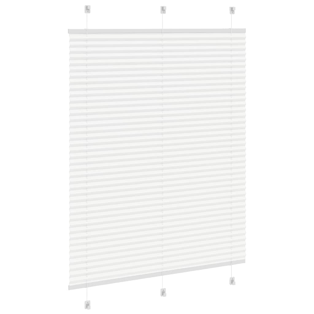 Plisségardin Hvid 105x100 cm Stofbredde 104,4 cm Polyester