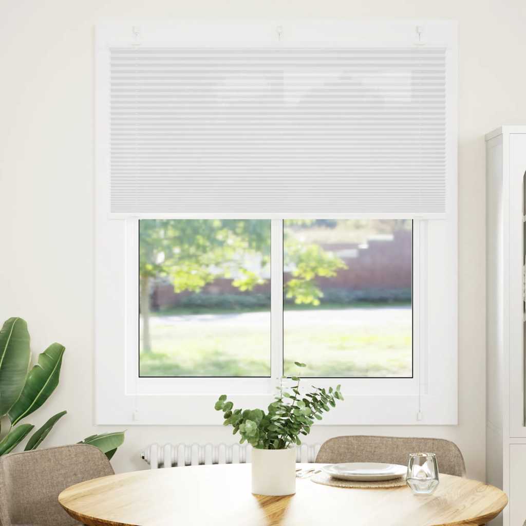 Plisségardin Hvid 120x100 cm Stofbredde 119,4 cm Polyester