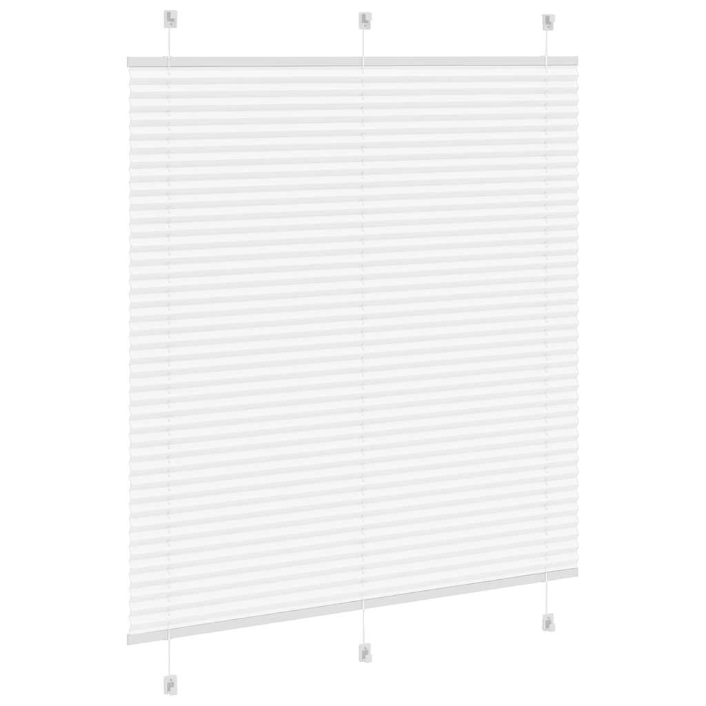 Plisségardin Hvid 120x100 cm Stofbredde 119,4 cm Polyester