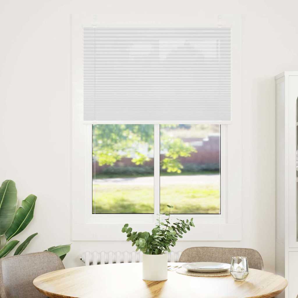 Plisségardin Hvid 85x150 cm Stofbredde 84,4 cm Polyester