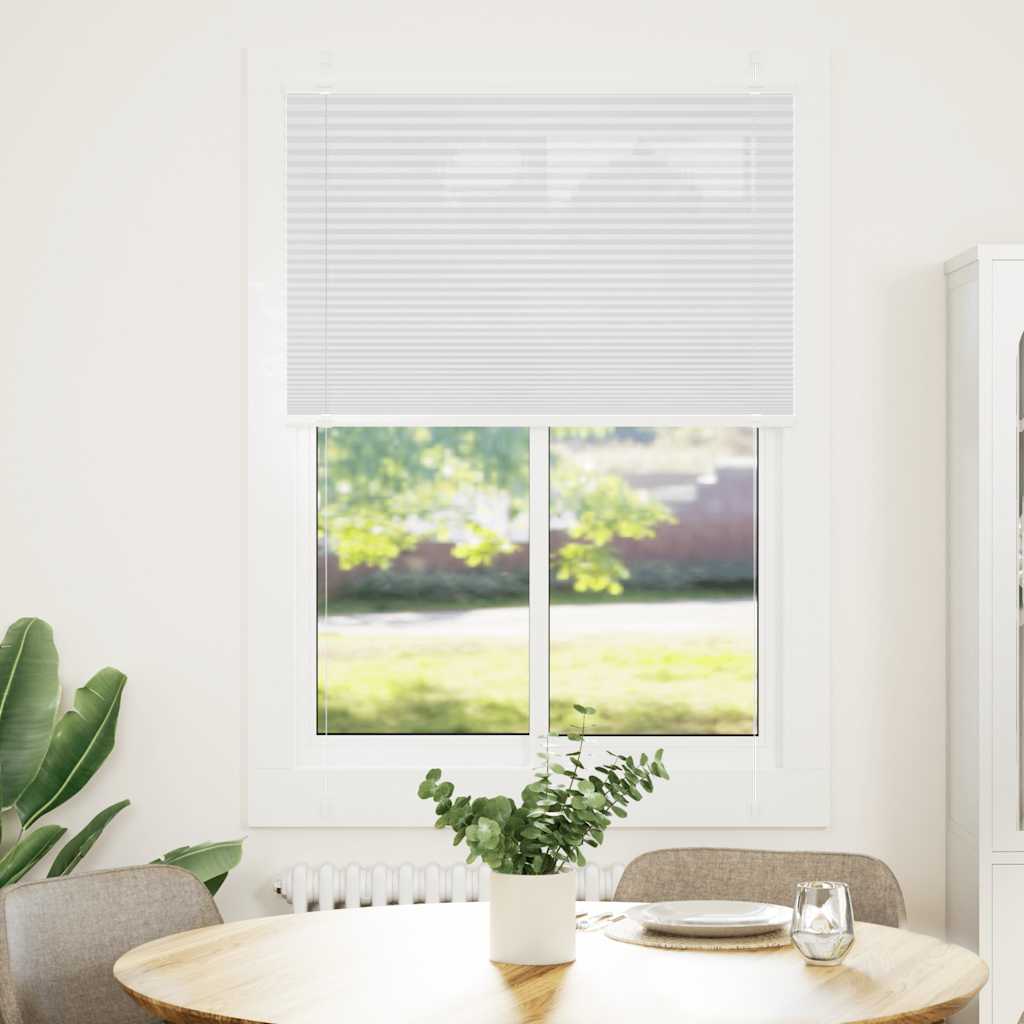 Plisségardin Hvid 95x150 cm Stofbredde 94,4 cm Polyester