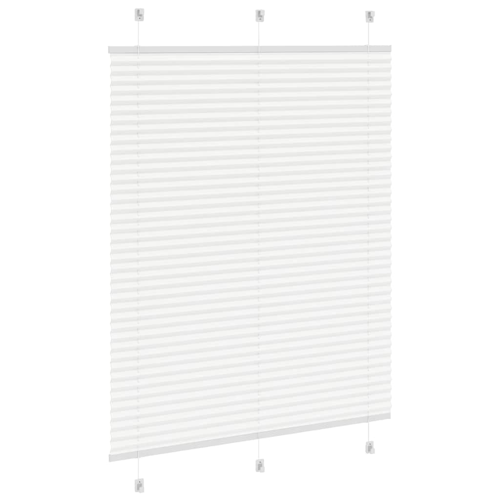 Plisségardin Hvid 105x150 cm Stofbredde 104,4 cm Polyester