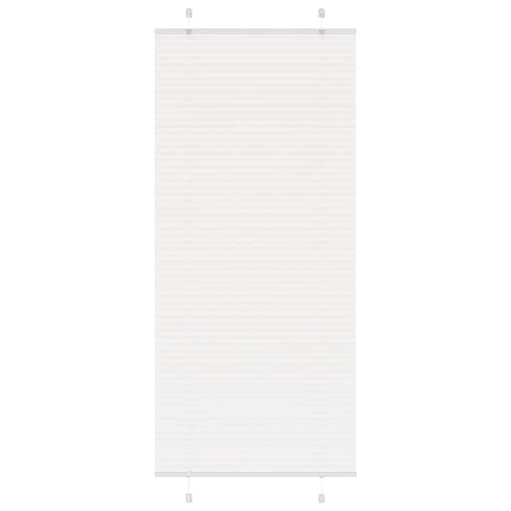 Plisségardin Hvid 85x200 cm Stofbredde 84,4 cm Polyester