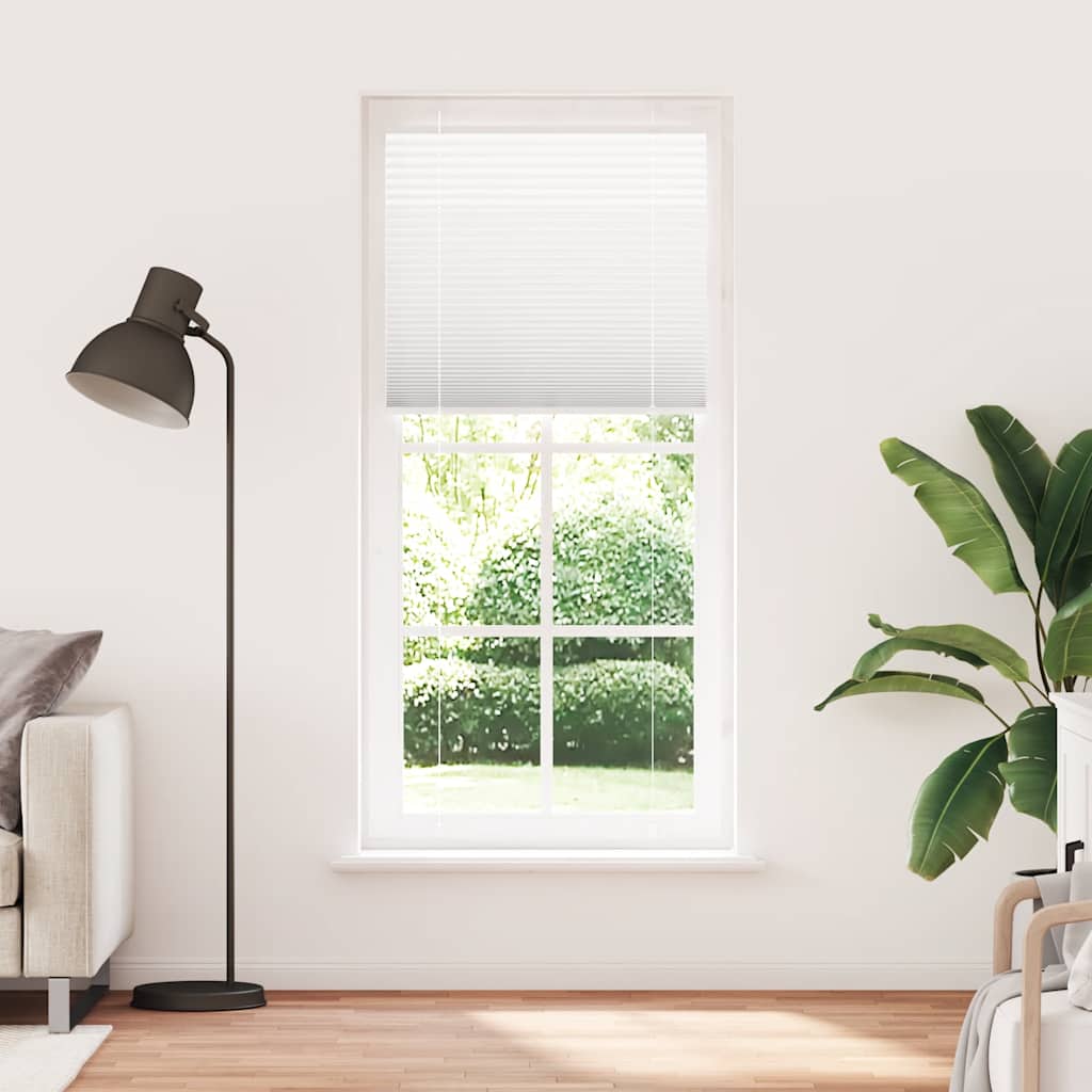 Plisségardin Hvid 85x200 cm Stofbredde 84,4 cm Polyester