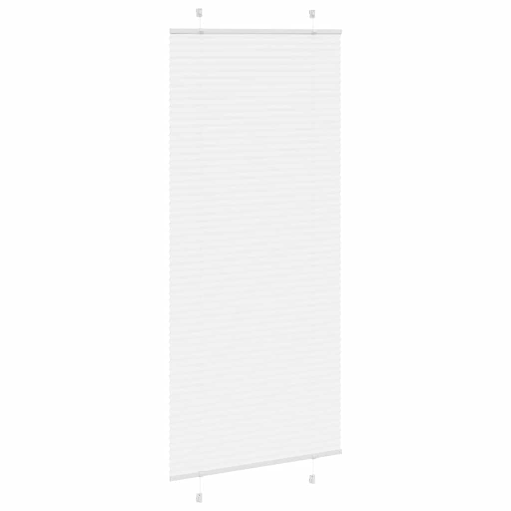 Plisségardin Hvid 85x200 cm Stofbredde 84,4 cm Polyester