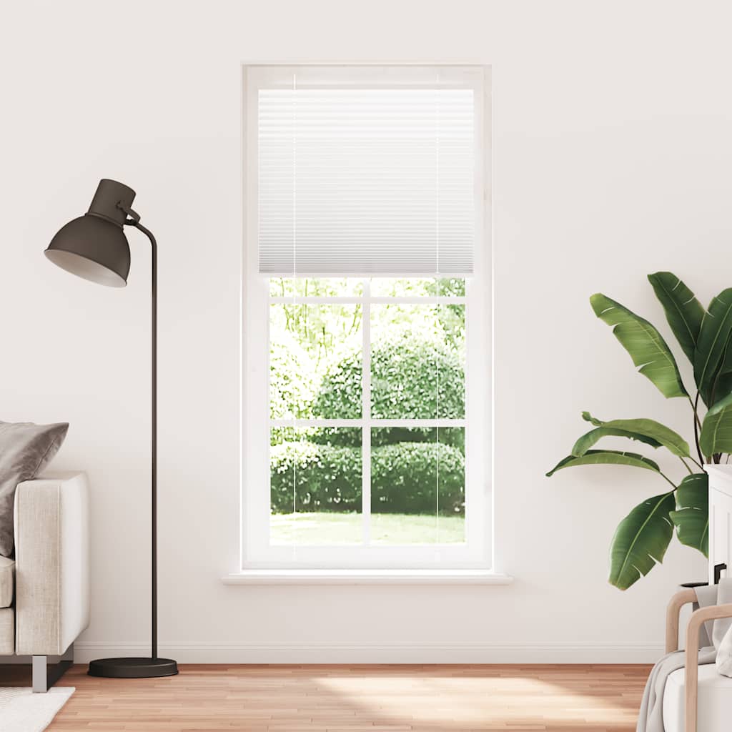 Plisségardin Hvid 95x200 cm Stofbredde 94,4 cm Polyester