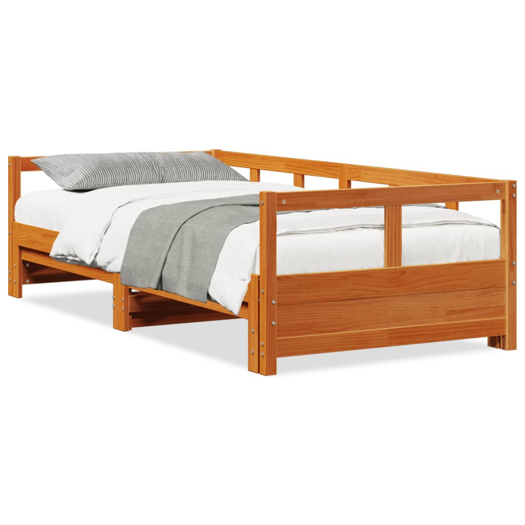 daybed uden madras 80x200 cm massivt fyrretræ gyldenbrun