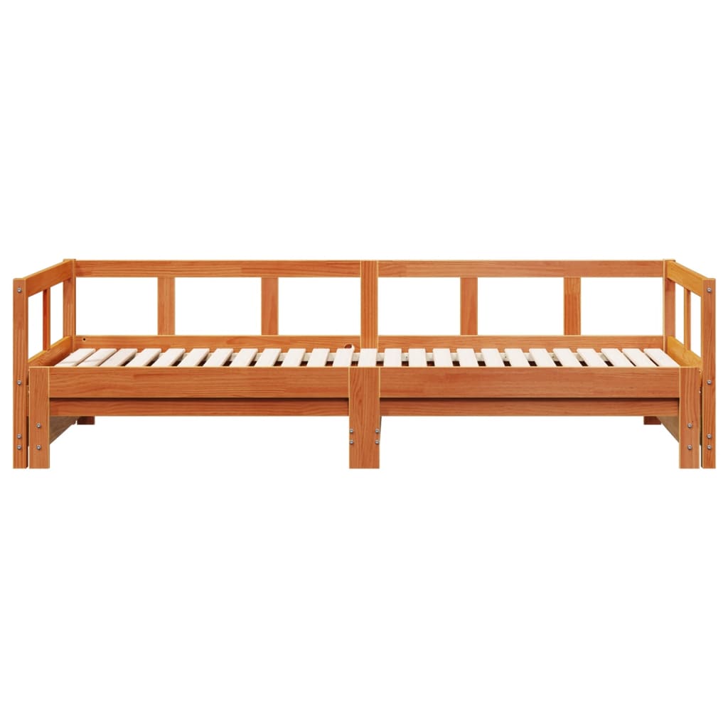 daybed uden madras 80x200 cm massivt fyrretræ gyldenbrun