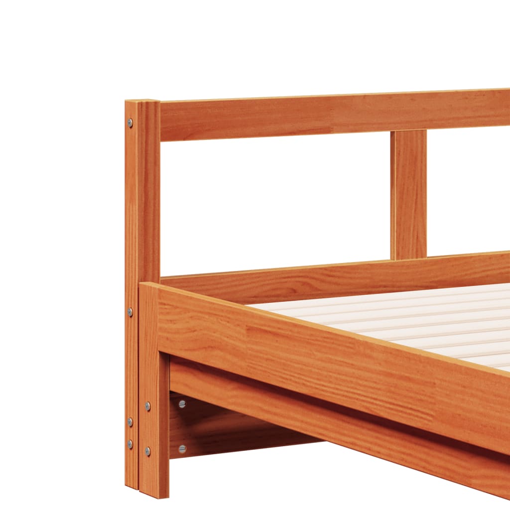 daybed uden madras 80x200 cm massivt fyrretræ gyldenbrun