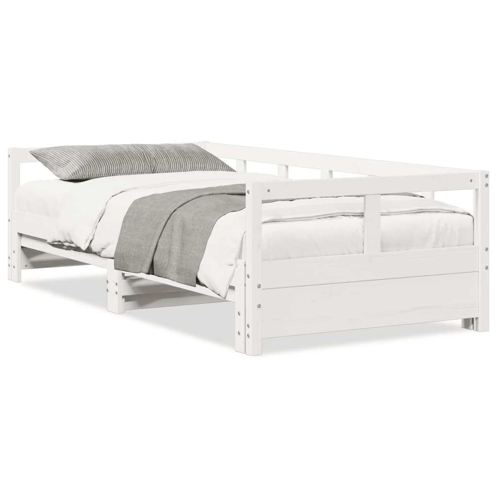 daybed uden madras 90x200 cm massivt fyrretræ hvid