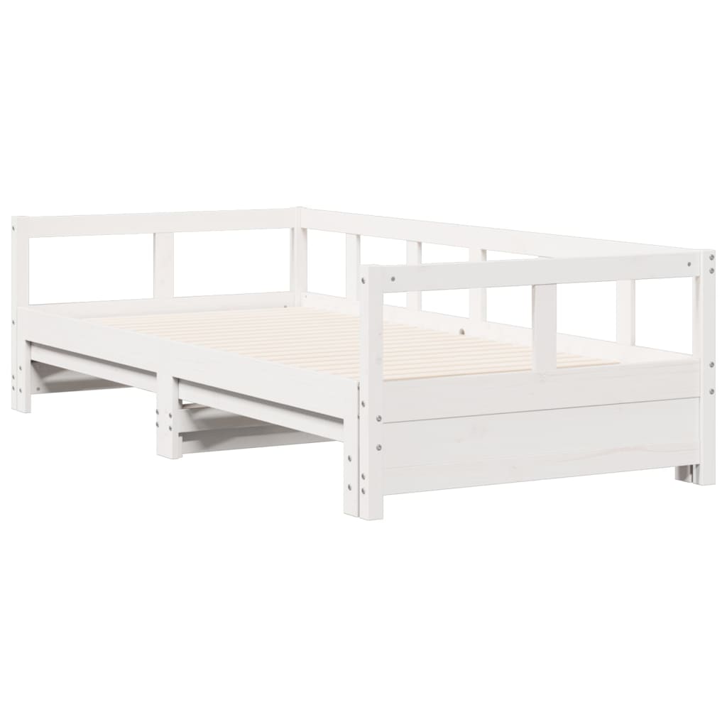 daybed uden madras 90x200 cm massivt fyrretræ hvid