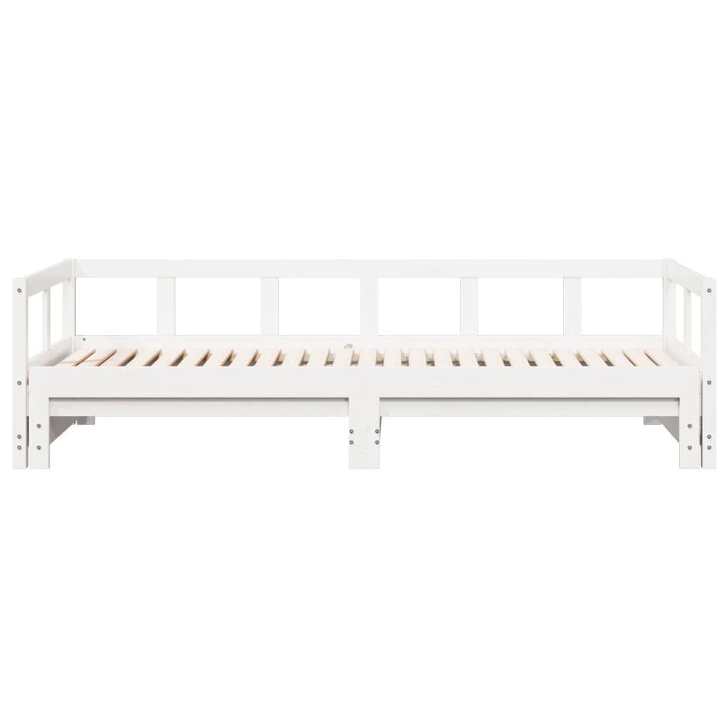 daybed uden madras 90x200 cm massivt fyrretræ hvid