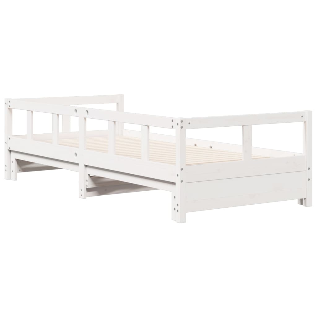 daybed uden madras 90x200 cm massivt fyrretræ hvid