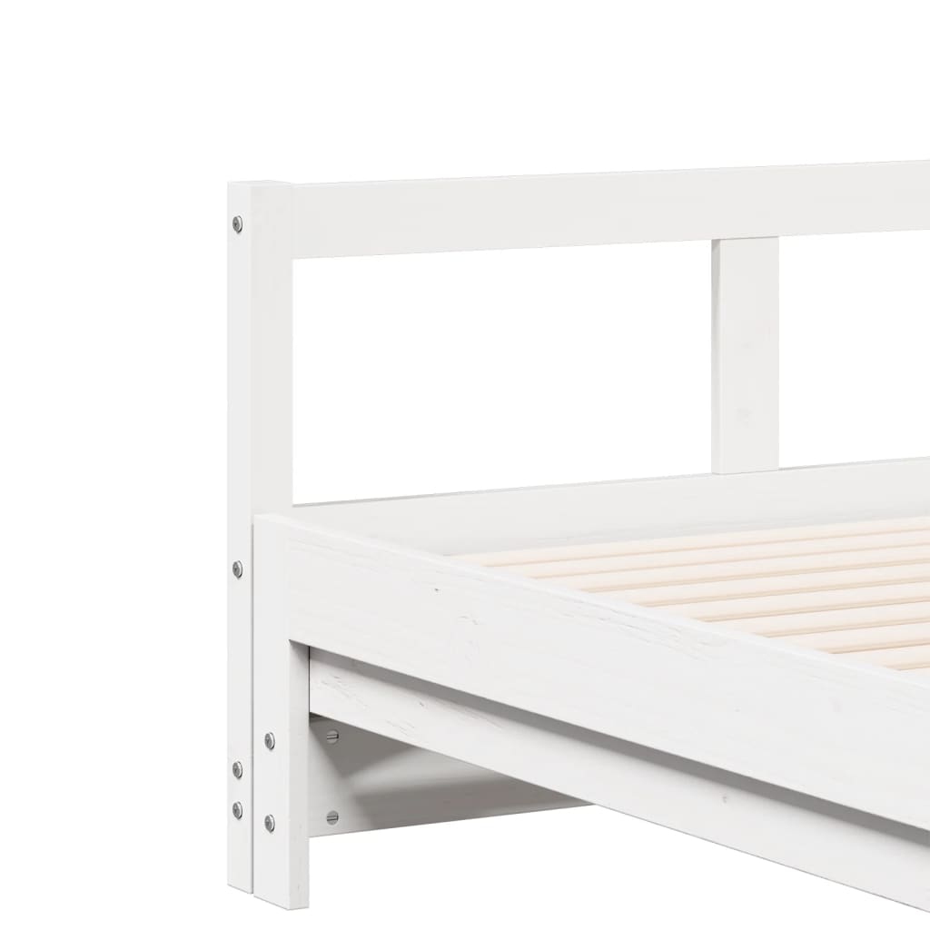 daybed uden madras 90x200 cm massivt fyrretræ hvid