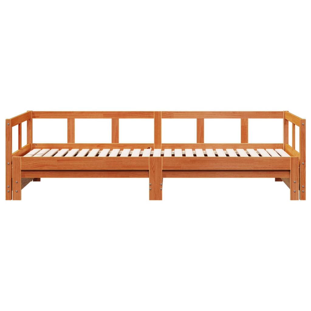 daybed uden madras 90x190 cm massivt fyrretræ gyldenbrun