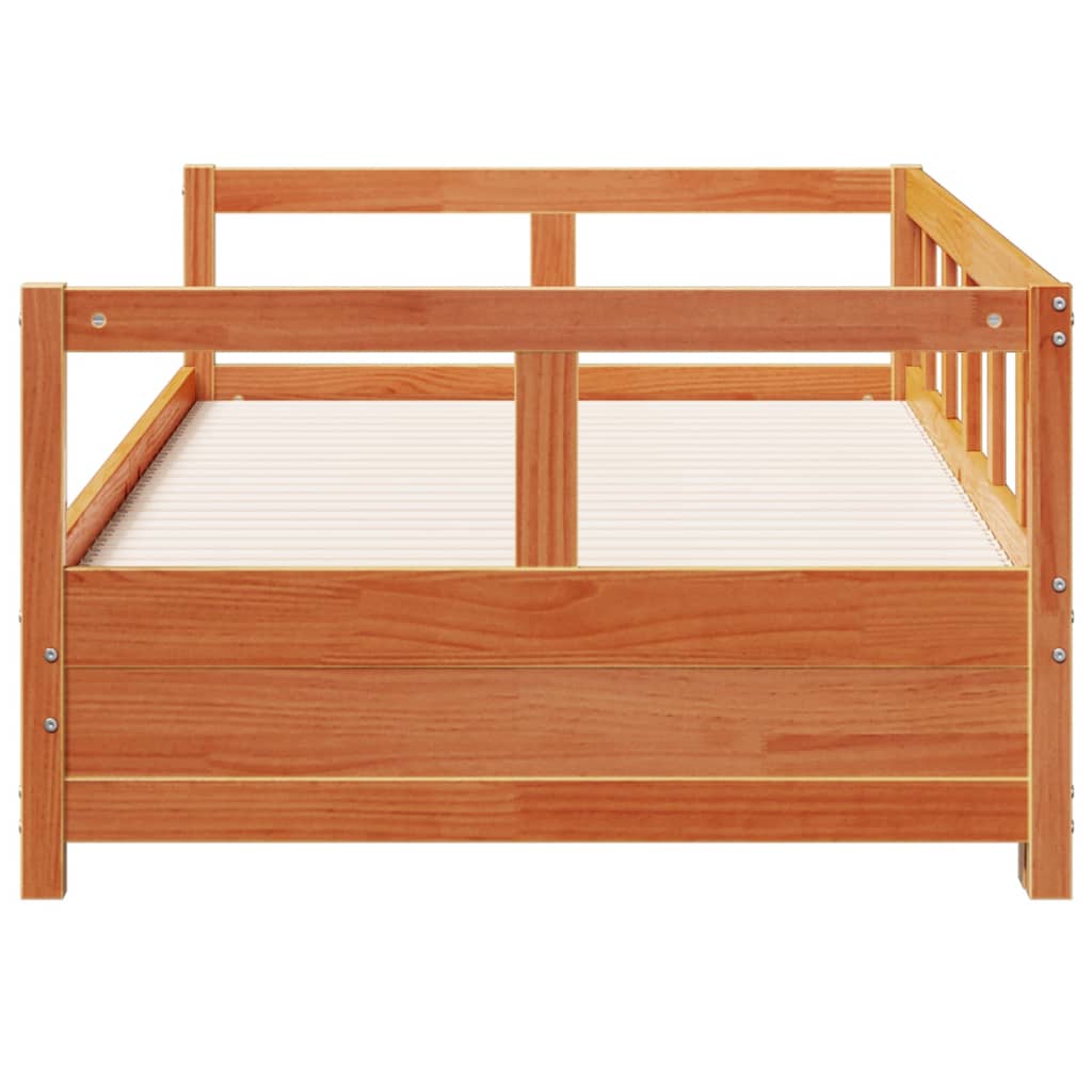 daybed uden madras 90x190 cm massivt fyrretræ gyldenbrun
