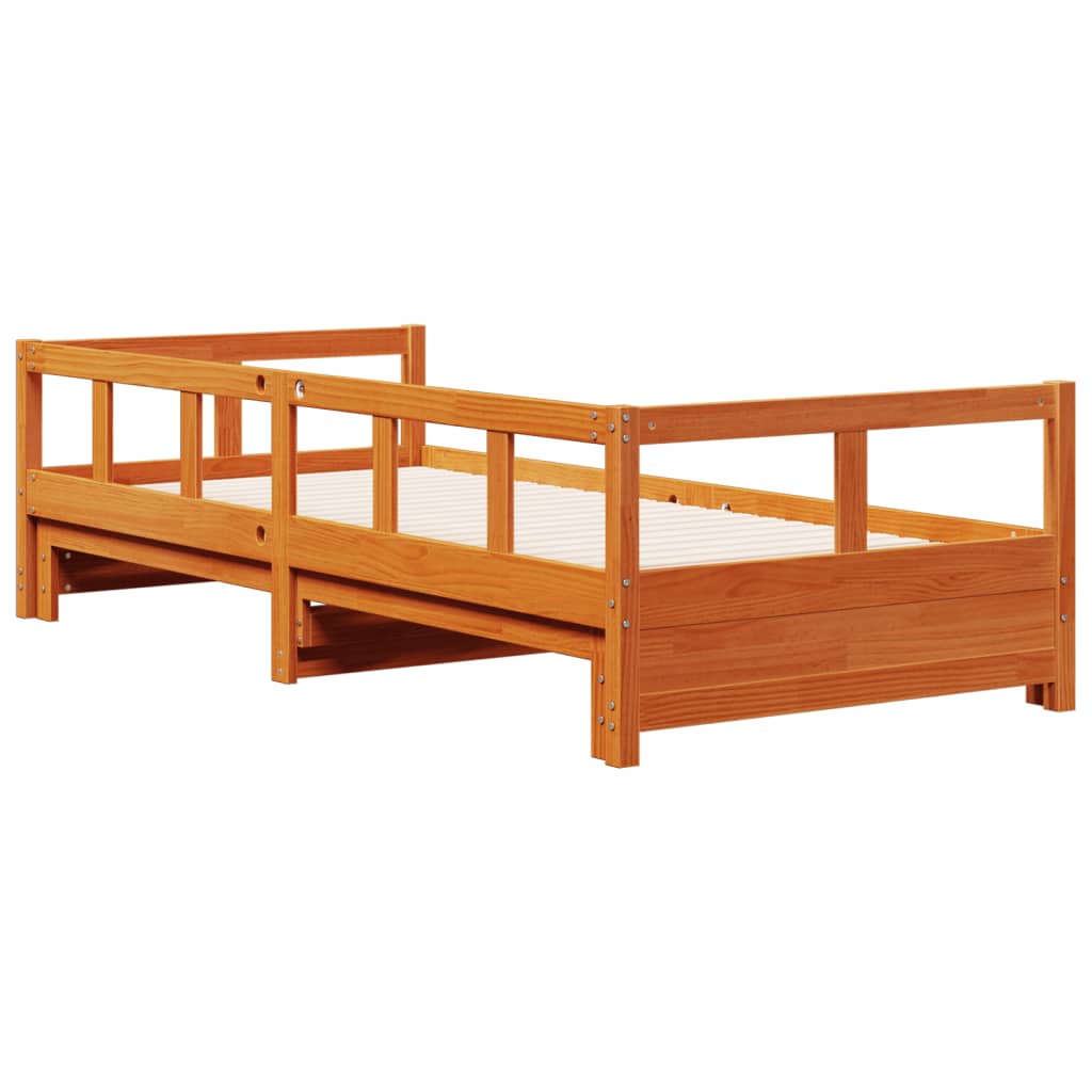 daybed uden madras 90x190 cm massivt fyrretræ gyldenbrun