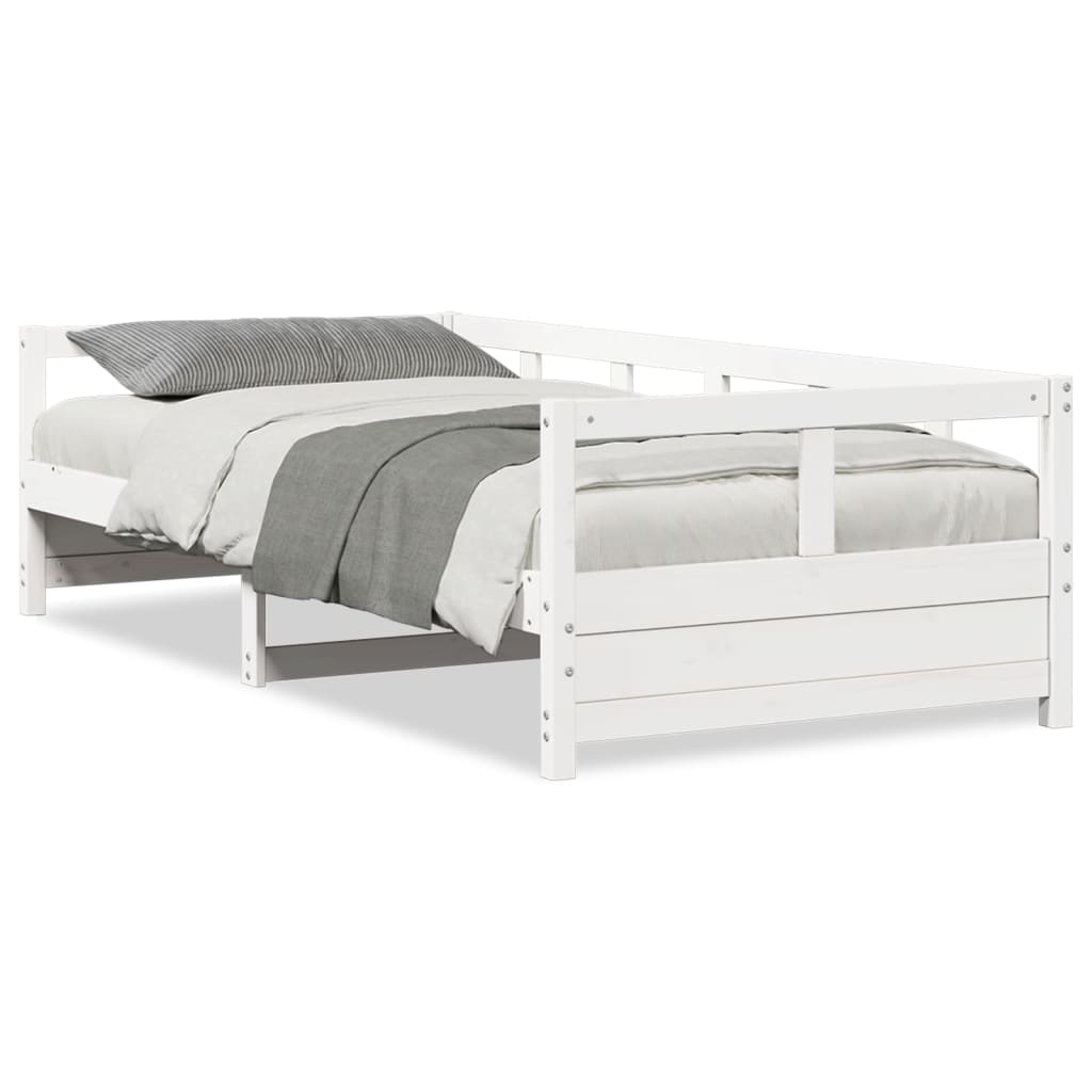 daybed uden madras 80x200 cm massivt fyrretræ hvid