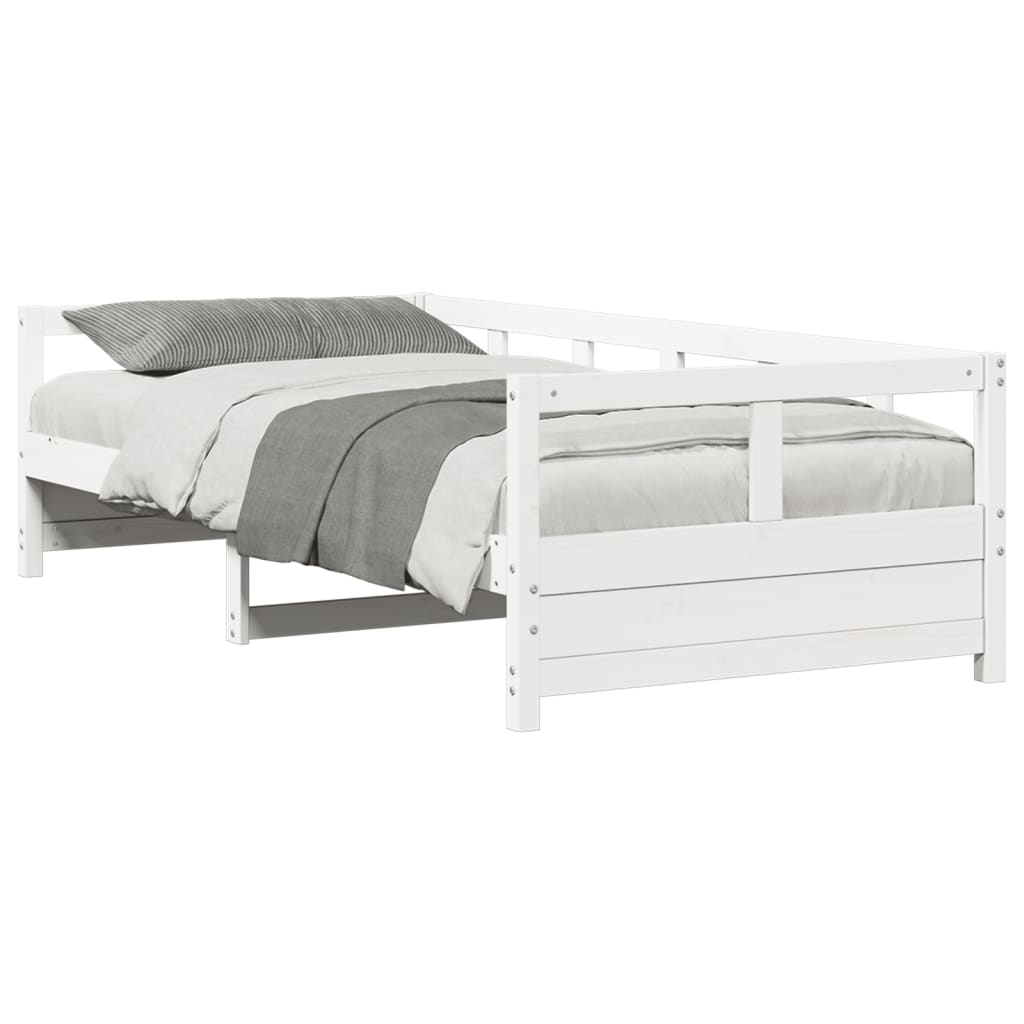 daybed uden madras 80x200 cm massivt fyrretræ hvid
