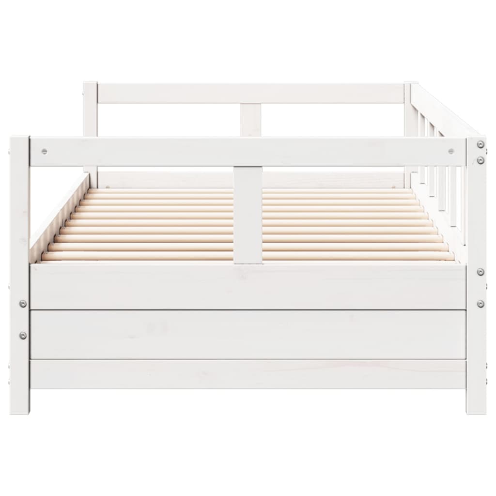 daybed uden madras 80x200 cm massivt fyrretræ hvid
