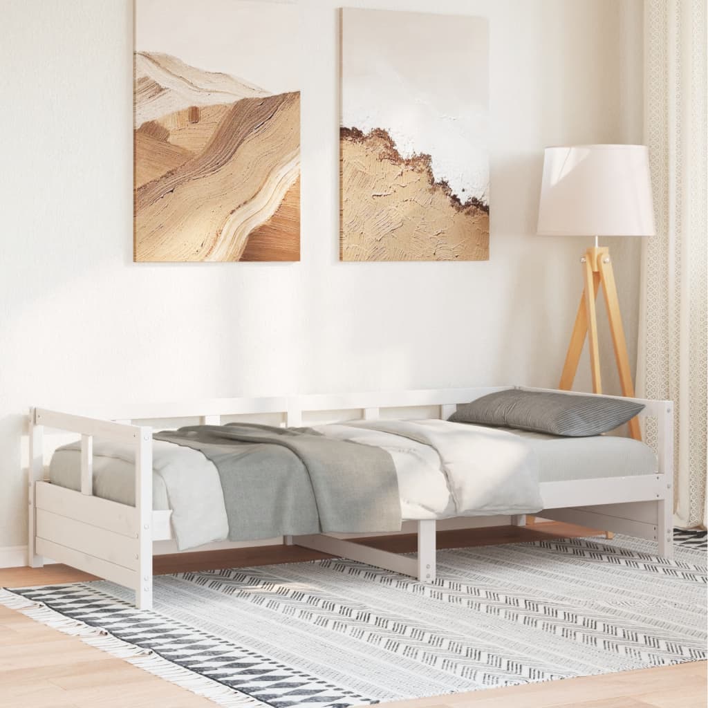 daybed uden madras 80x200 cm massivt fyrretræ hvid