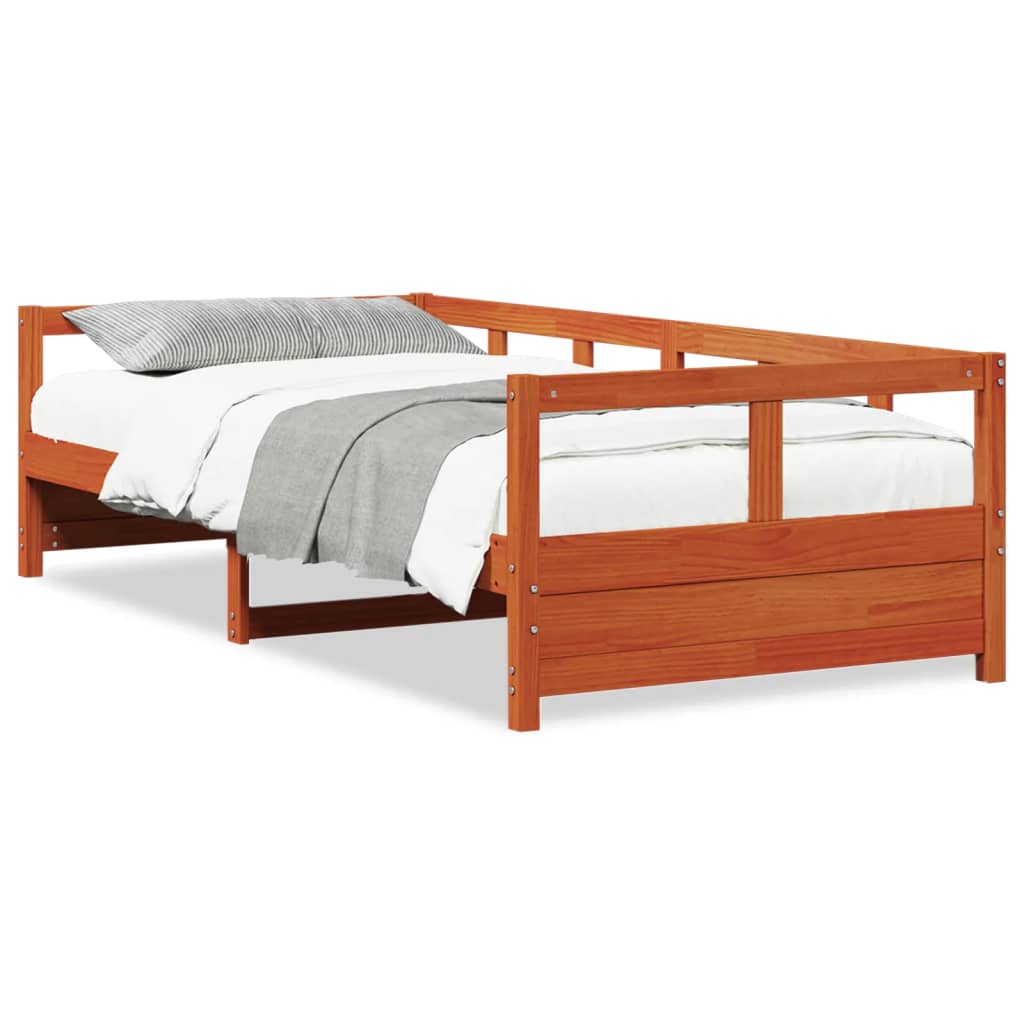 daybed uden madras 80x200 cm massivt fyrretræ gyldenbrun