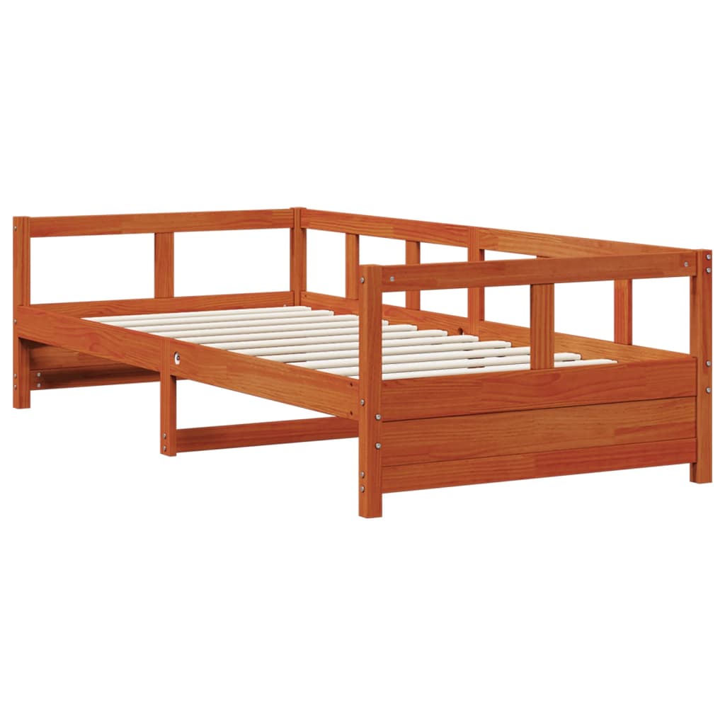 daybed uden madras 80x200 cm massivt fyrretræ gyldenbrun