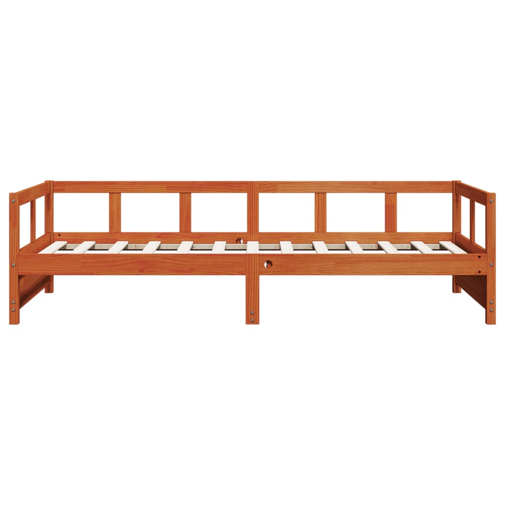 daybed uden madras 80x200 cm massivt fyrretræ gyldenbrun