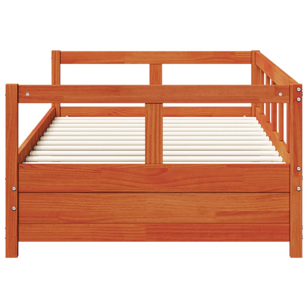 daybed uden madras 80x200 cm massivt fyrretræ gyldenbrun